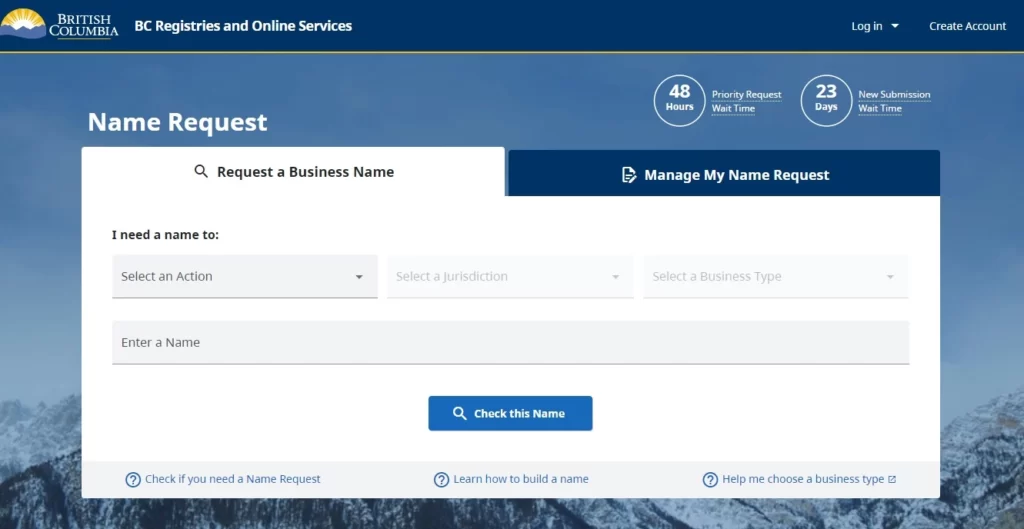 BC Name Request